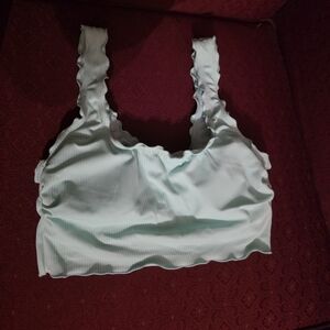 Xhilaration Ruffle Padded Bikini Top, Mint Green Sportswear Beachwear Pool Ocean